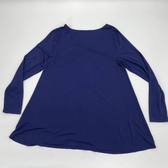 SOFT SURROUNDINGS Womens T- Shirt Size M Blue Classic Long Sleeve Relaxed Fit - Picture 2 of 6